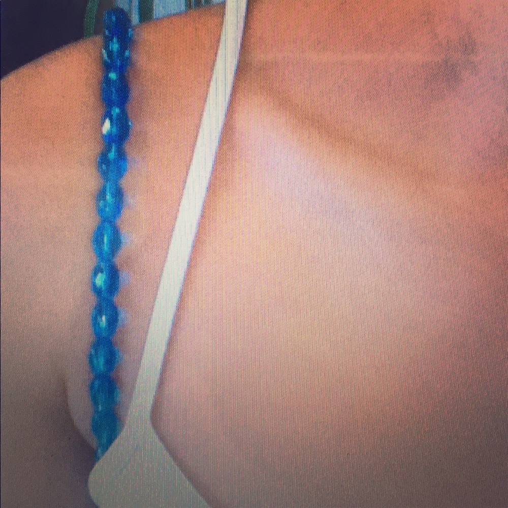 Turquoise Glass adjustable Beaded Bra Straps